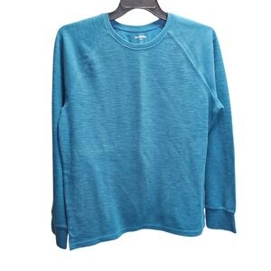 Goodfellow Co Textured Crewneck Long Sleeve Pullover Sweatshirt Teal Size L